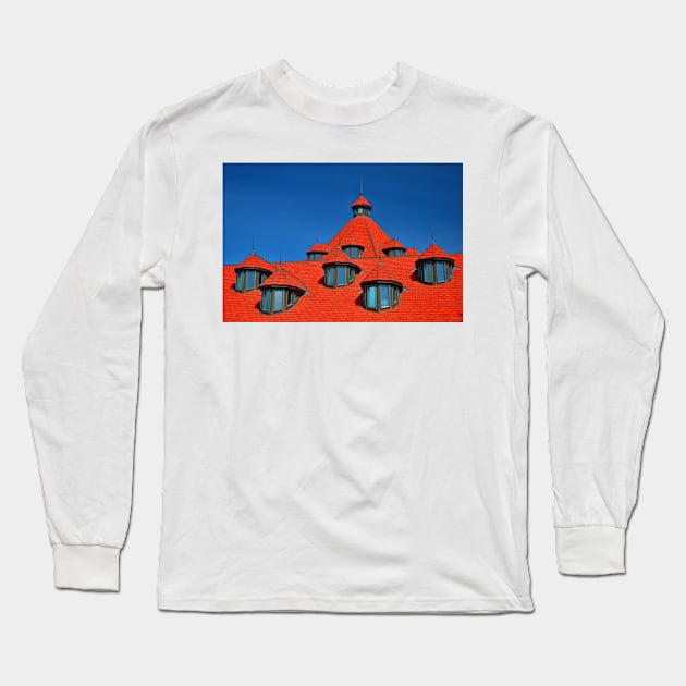 Red Roof Blue Sky Long Sleeve T-Shirt by BrianPShaw